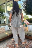 Agnes Cushion Cotton Cap Sleeve Top Mocha